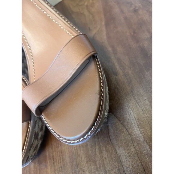COACH BROWN HIGH ESPADRILLE WEDGE SANDAL STYLE# FG2110 SIZE: 11 B ANKLE CHARMS - Picture 4 of 13